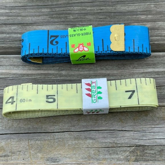 Measurement Tape Tailoring Sewing Tape Lot of 2 Blue Light Yellow Tapes - Picture 5 of 11